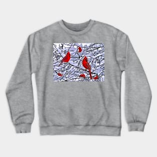 Red Cardinals in Winter Crewneck Sweatshirt